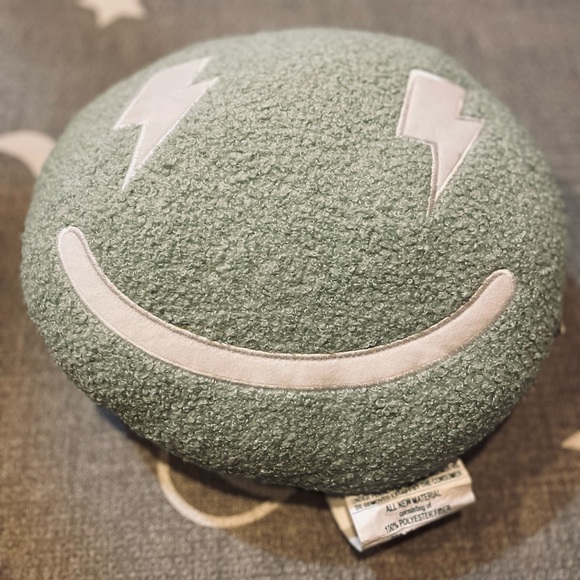 Other - Green Smiley Face Plush Pillow